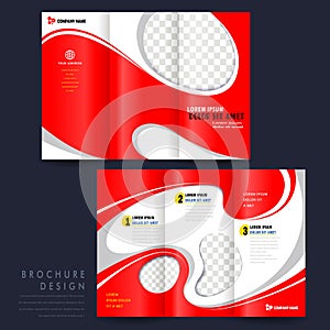 Modern tri-fold template for advertising concept brochure