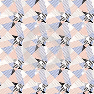 Modern triangles with 3d illusion seamless pattern