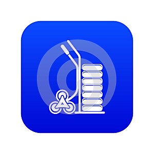 Modern trolley icon blue vector