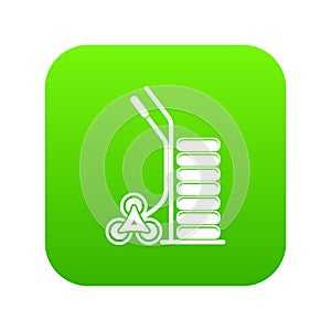 Modern trolley icon green vector