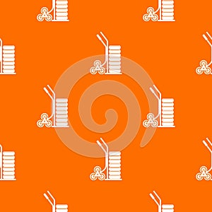 Modern trolley pattern vector orange
