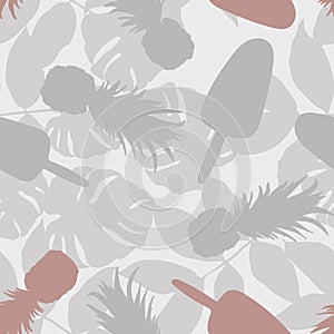 Modern tropical flowers seamless pattern design