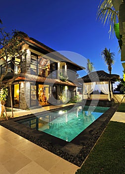 Modern tropical villa with swimming pool