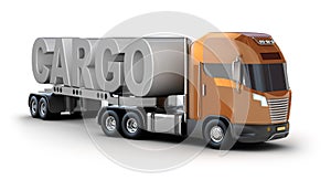 Modern truck with cargo word