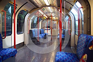 A modern Tube train carriage