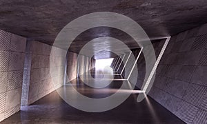 Modern tunnel architecture with dynamic lighting