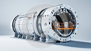 A modern tunnel boring machine showcasing advanced engineering and design for underground construction projects