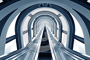 Modern tunnel and escalator
