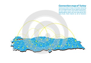 Modern of turkey Map connections network design, Best Internet Concept of turkey map business from concepts series