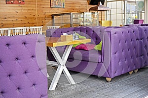 modern Turkish interior with purple soft
