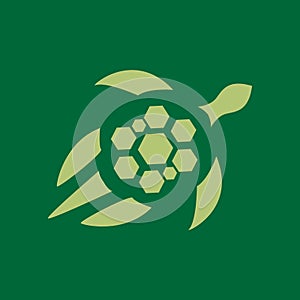 Modern turtle green swimming logo design vector graphic symbol icon sign illustration creative idea