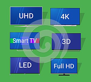 Modern TV flat icons