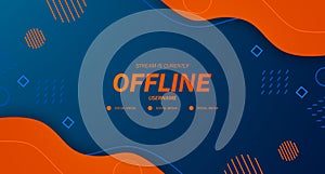 Modern twitch background screensaver offline stream gaming orange fluid with memphis style