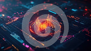 Modern UI Design with Abstract Data Visualization