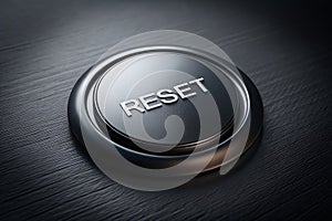 Modern UI Reset Button Illustration A 3D Black Button with RESET Text on a Clean Background Ideal for