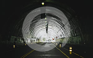 Modern underground tunnel in downtown Los Angeles, USA