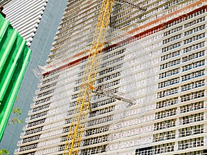 Modern unfinished building facade