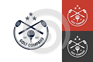 Modern Unique Golf Ball club Graphic logo template