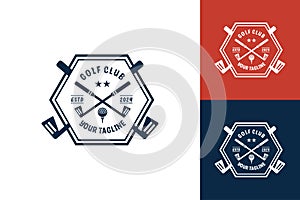 Modern Unique Golf Ball club Graphic logo template