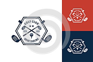 Modern Unique Golf Ball club Graphic logo template