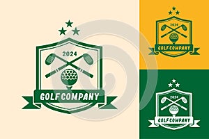 Modern Unique Golf Ball club Graphic logo template