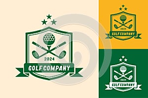 Modern Unique Golf Ball club Graphic logo template