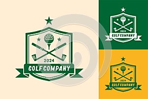 Modern Unique Golf Ball club Graphic logo template