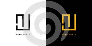 Modern and unique NJ logo design