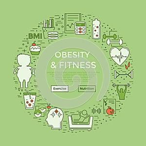 Modern unique style design - obesity and fitness