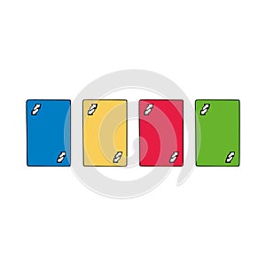 Modern Uno Cards Design vector illustration on white background, revers cards