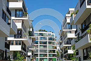 Modern upscale apartment buildings