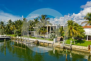 Modern upscale mansions in Miami Beach photo