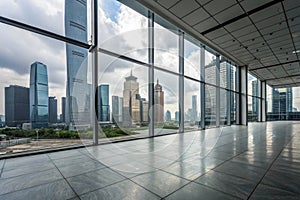 Modern Urban Business Buildings and Empty Floors photo