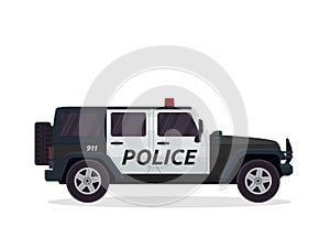 Modern Urban Police Patrol Vehicle Illustration