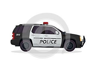 Modern Urban Police Patrol Vehicle Illustration