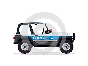 Modern Urban Police Patrol Vehicle Illustration