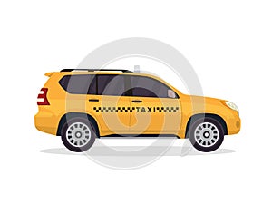 Modern Urban Yellow Taxi Vehicle Illustration