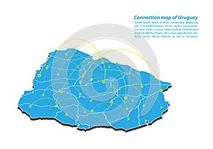 Modern of uruguay Map connections network design, Best Internet Concept of uruguay map business from concepts series,