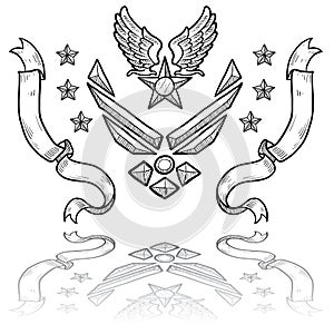 Modern US Air Force Insignia with Ribbons