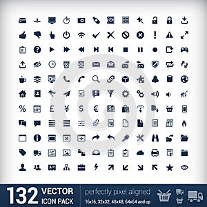 Modern user interface flat mono icons, pixels photo