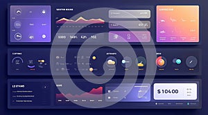 Modern user interface kit for ui and ux design, Generative AI illustrations