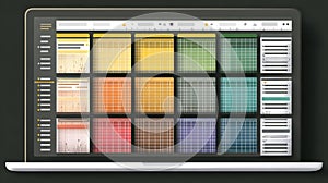 Modern User Interface Mockup for Data Visualization on Laptop Screen