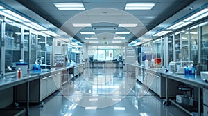 Modern vacant laboratory with clean and sterile equipment