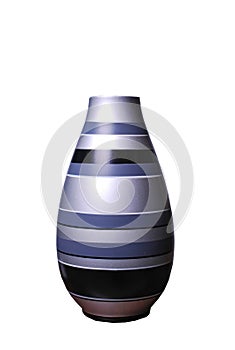 Modern vase with beautiful patterns isolated on white