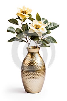 Modern vase, home decor, spring flowers table in bright light room interior, Scandinavian home style