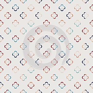 Modern vector abstract seamless pattern with stylised flower outlines in retro style.