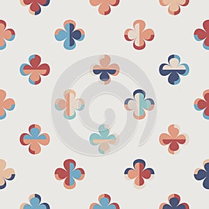 Modern vector abstract seamless pattern with stylised flowers in retro style.