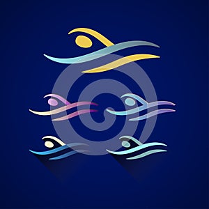 Modern Vector Abstract Swimming Logo