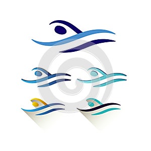 Modern Vector Abstract Swimming Logo