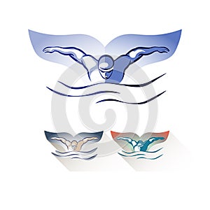 Modern Vector Abstract Swimming Logo